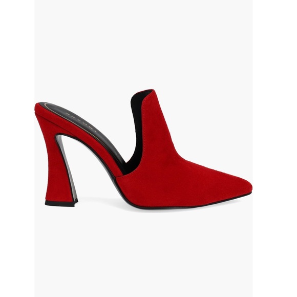 Suede Red Women's Mules - Picture 1 of 5